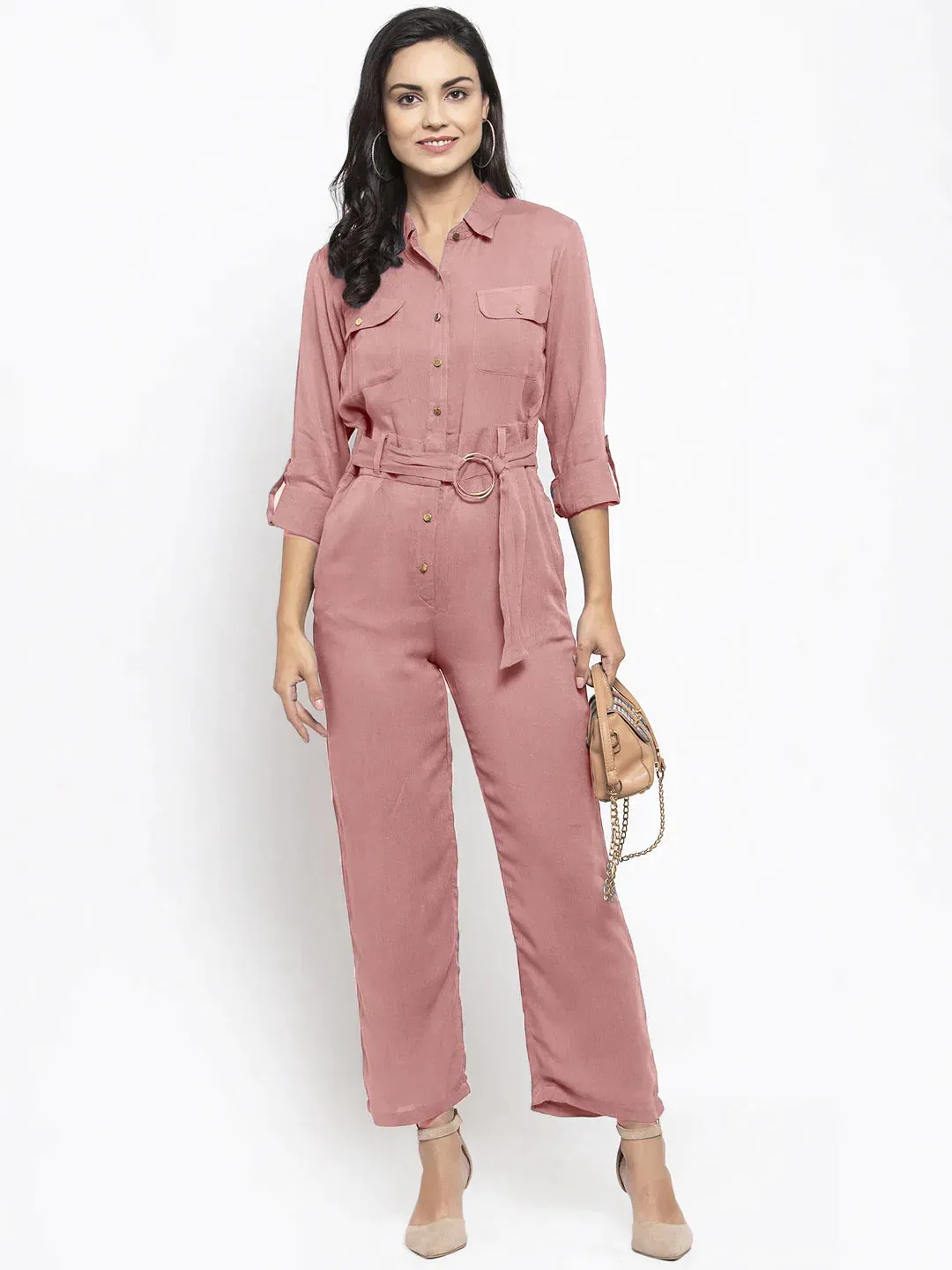 Women Purple Solid Jumpsuit