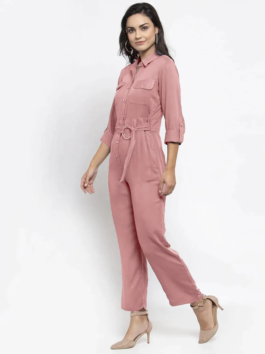 Women Purple Solid Jumpsuit