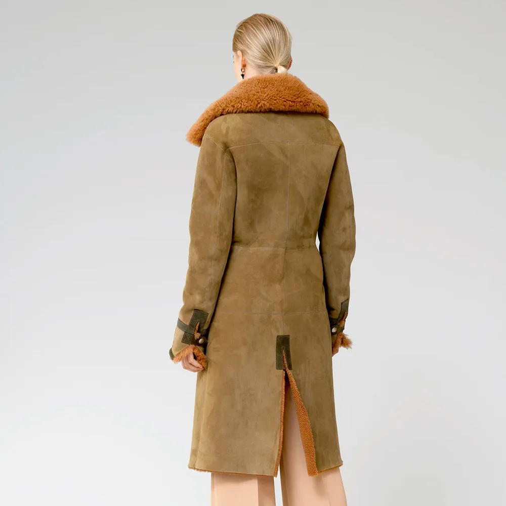 Women Sheepskin Coat In Nubuck Leather