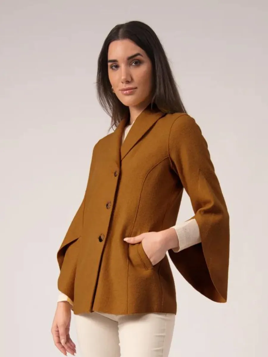 Women's Baby Alpaca Bell Sleeve Jacket