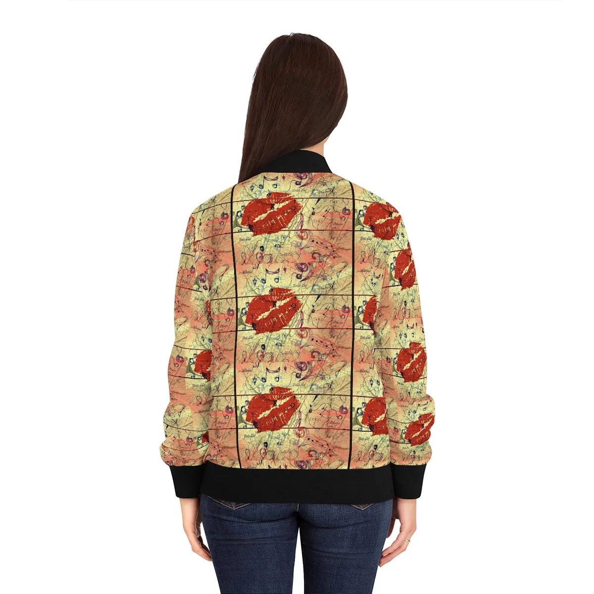 Women's Bomber Jacket (AOP) LOVE 4 MUSIC