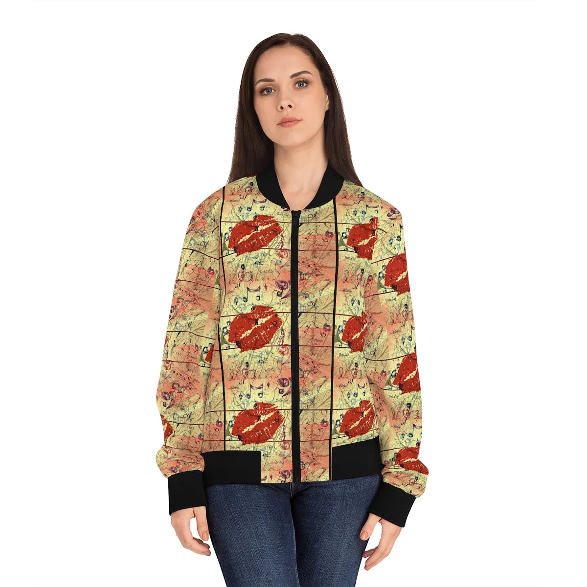 Women's Bomber Jacket (AOP) LOVE 4 MUSIC