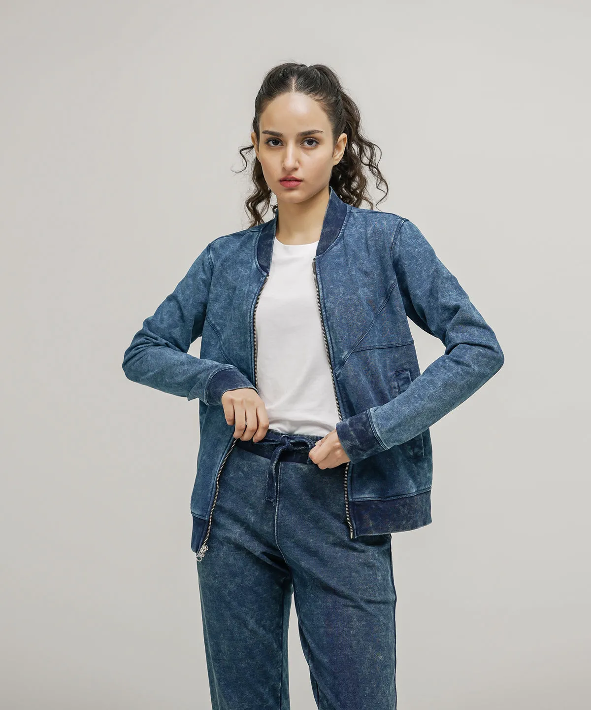 Women's Denim Bomber Jacket