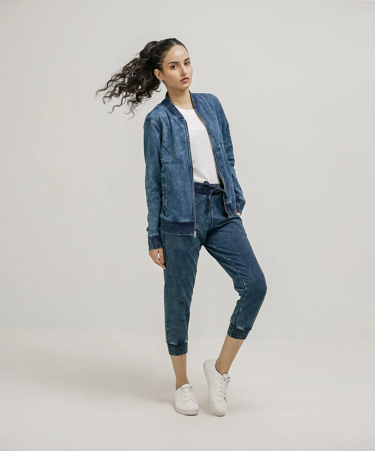 Women's Denim Bomber Jacket