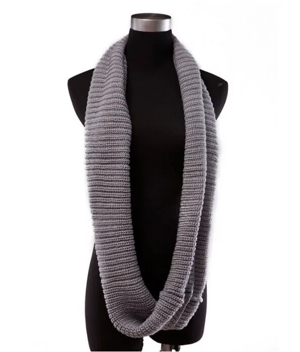 Women's Winter Warm Infinity 2 Circle/Loop Cable Knit Cowl Neck Long Scarf Shawl