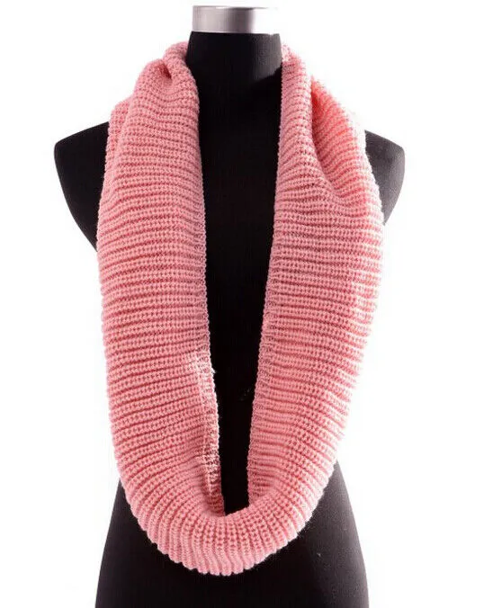 Women's Winter Warm Infinity 2 Circle/Loop Cable Knit Cowl Neck Long Scarf Shawl