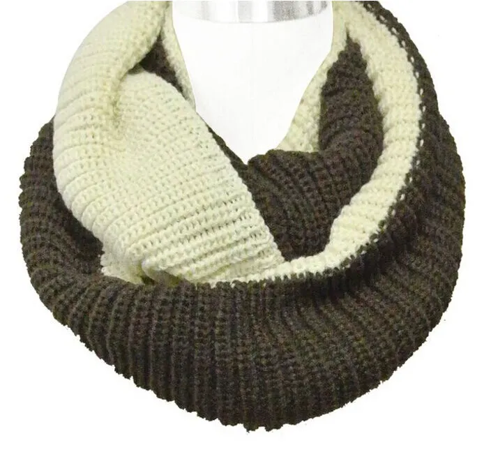 Women's Winter Warm Infinity 2 Circle/Loop Cable Knit Cowl Neck Long Scarf Shawl