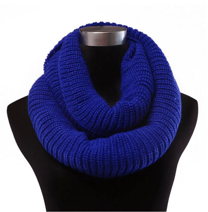 Women's Winter Warm Infinity 2 Circle/Loop Cable Knit Cowl Neck Long Scarf Shawl