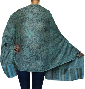 Womens Wool Scarf Shawls Paisley Indian Clothing Gift (80 x 28 inches)