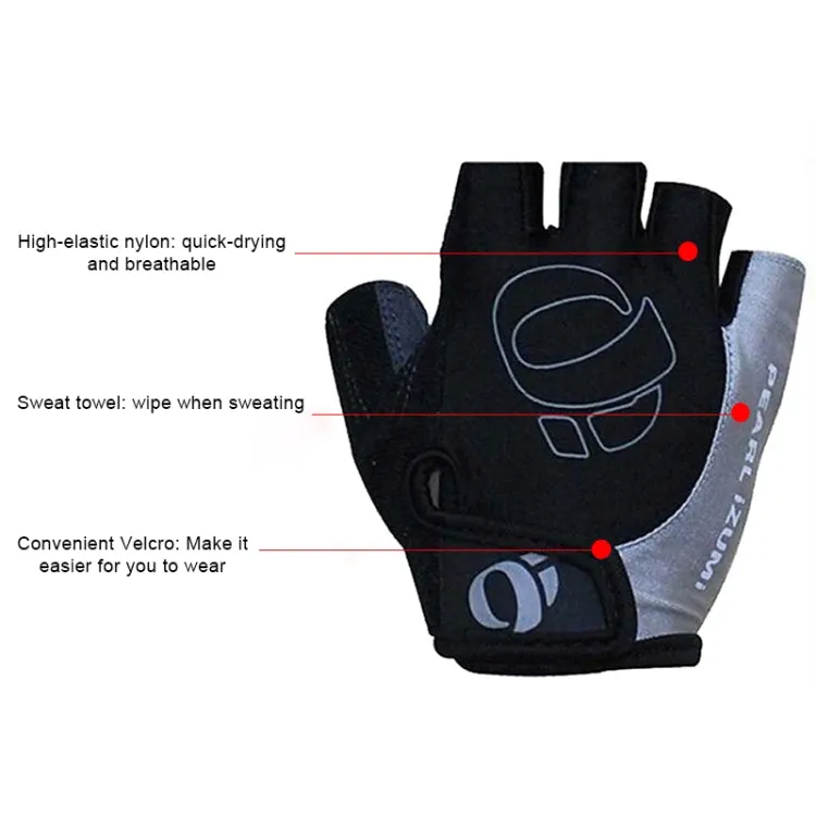 YIZIMI Anti-shock Half-finger Gloves Cycling Silicone Short Finger Gloves, Size: S(Black Blue)