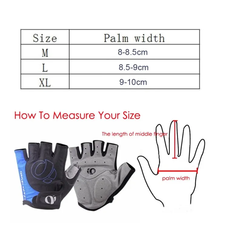 YIZIMI Anti-shock Half-finger Gloves Cycling Silicone Short Finger Gloves, Size: S(Black Blue)